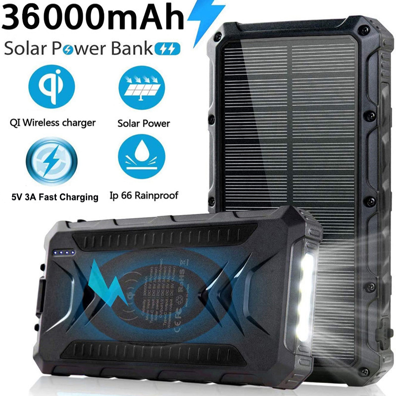 36000mAh Solar Power Bank Fast - Solar Emergency Charger recensie en prijs