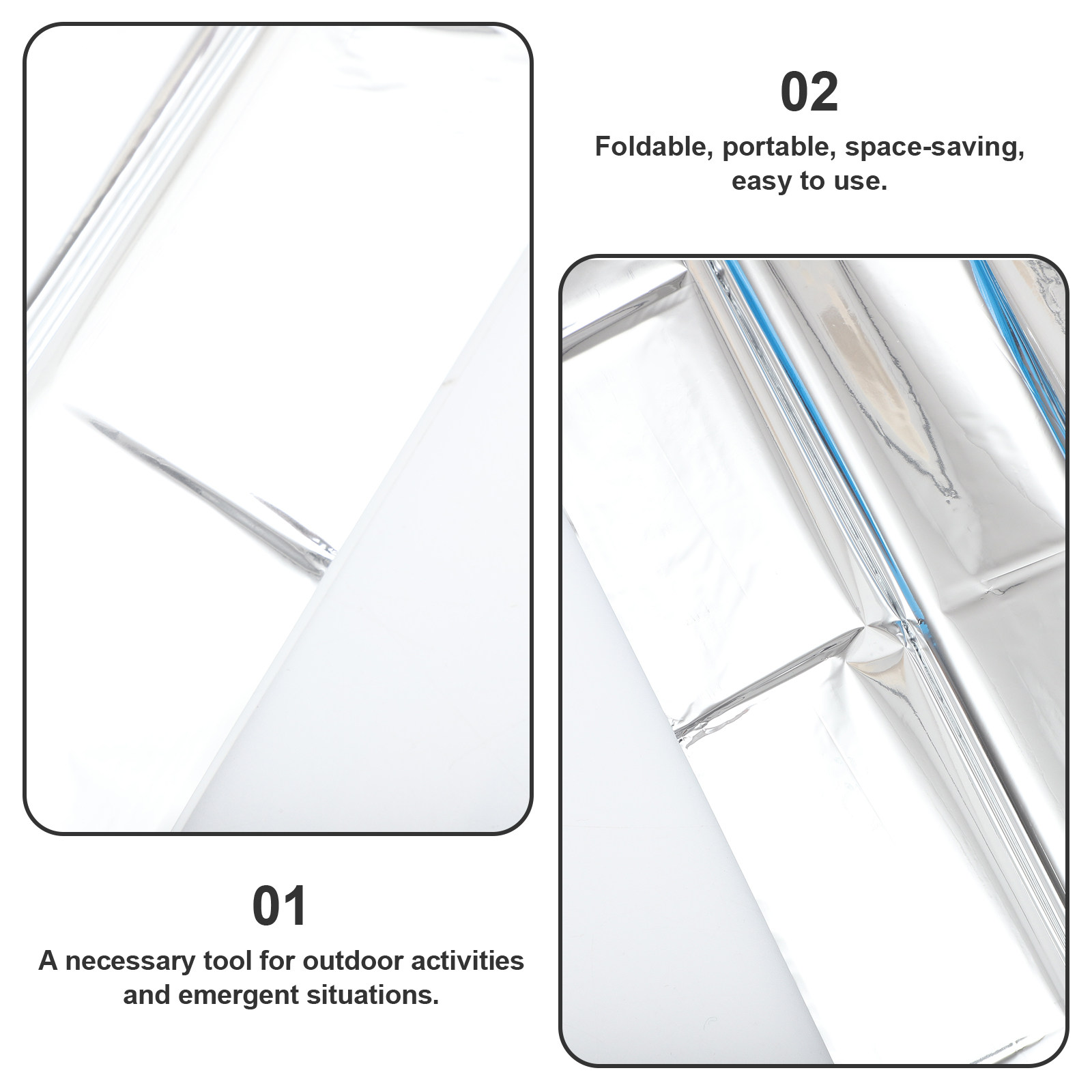 2Pcs 210x130cm Foldable Portab - Survival Blanket Reflective recensie en prijs
