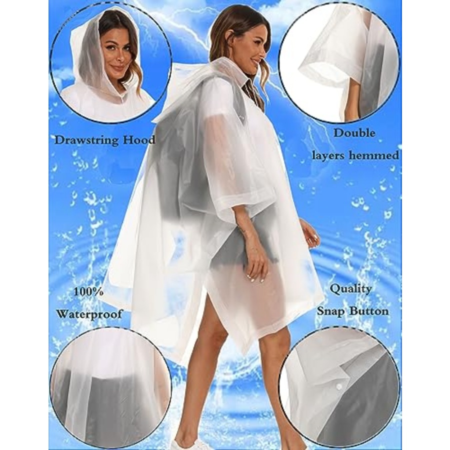 2 Pack Rain Ponchos for Adults - Emergency Poncho Rain recensie en prijs