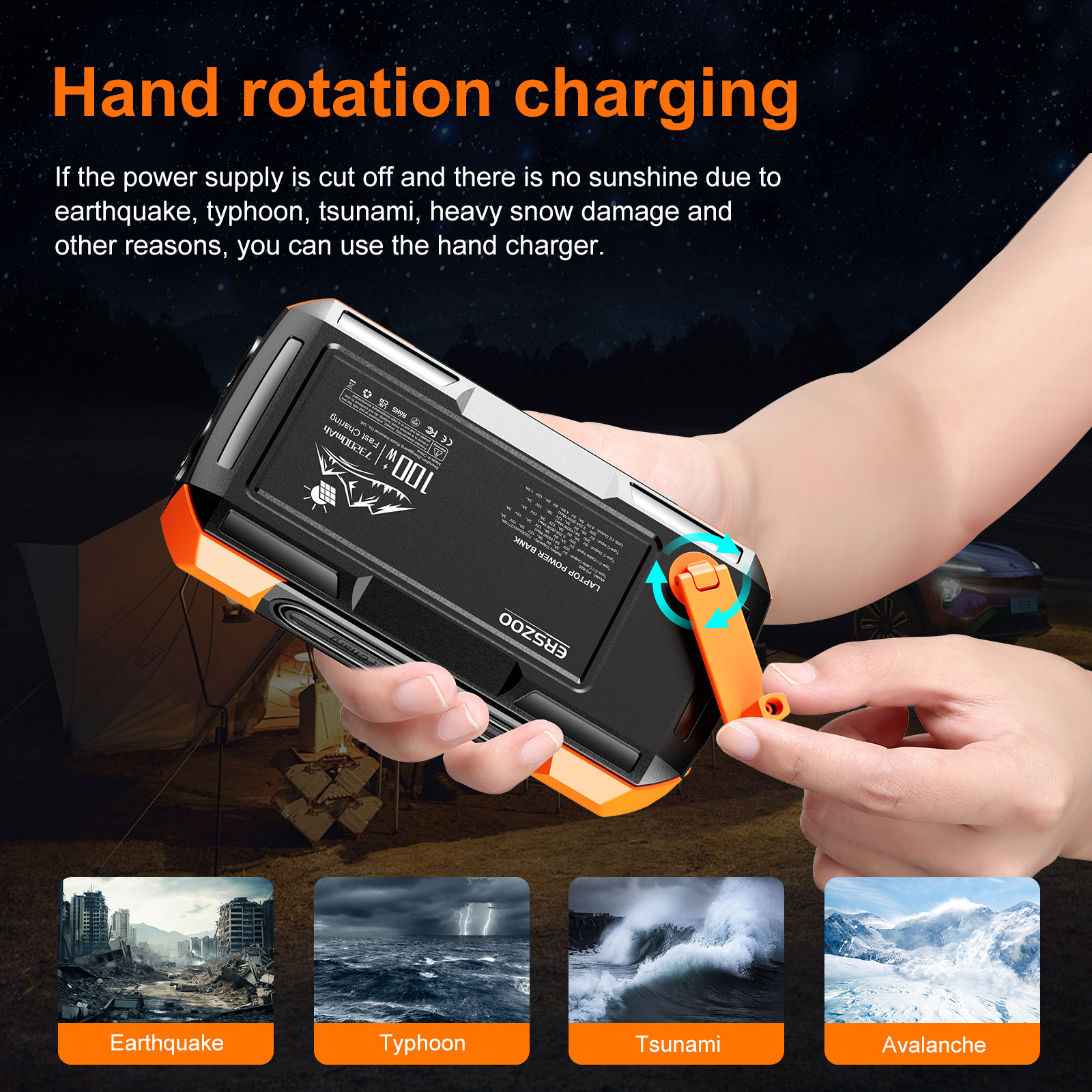 Solar Power Bank 73200mAh Hand - Solar Emergency Charger recensie en prijs
