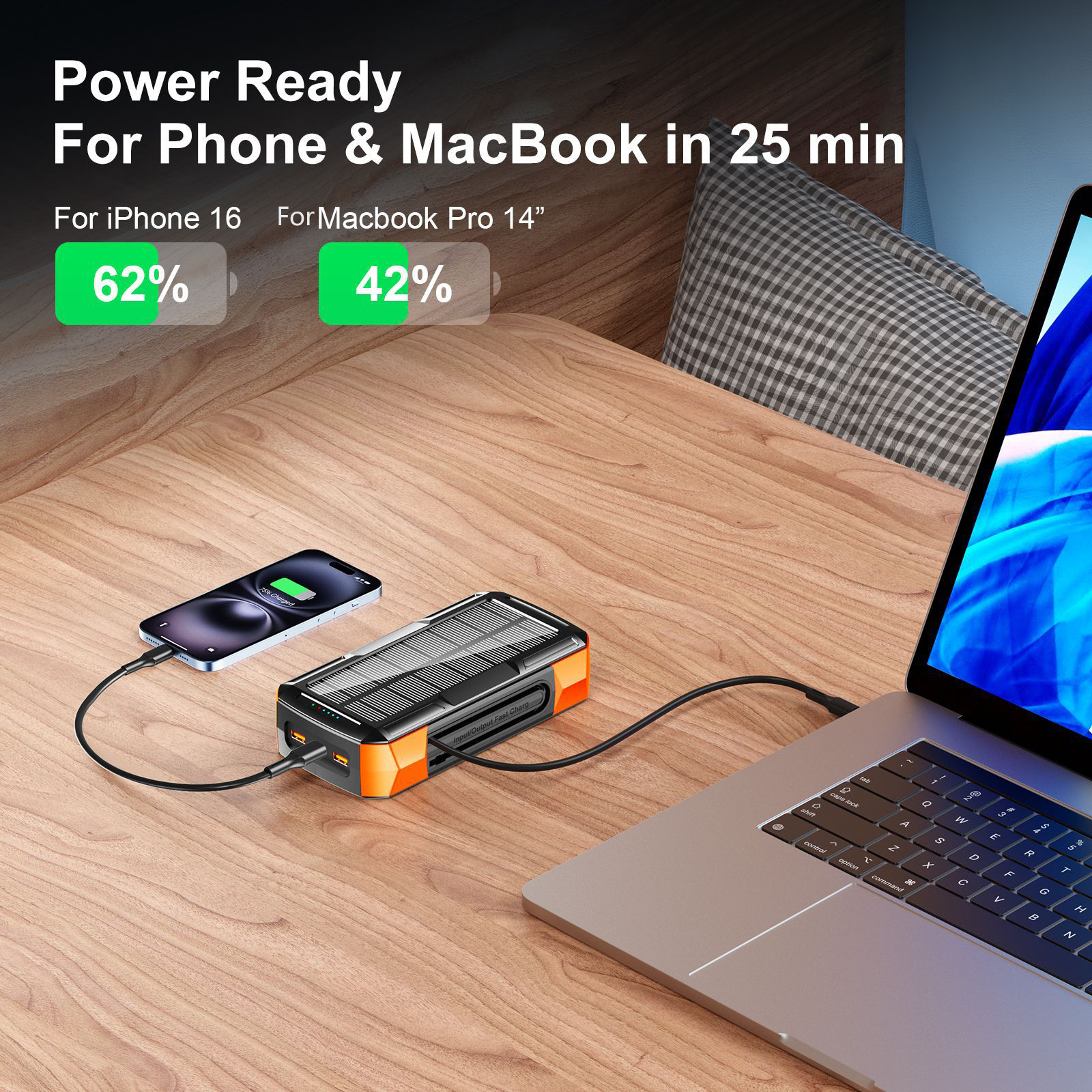 Solar Power Bank 73200mAh Hand - Solar Emergency Charger recensie en prijs
