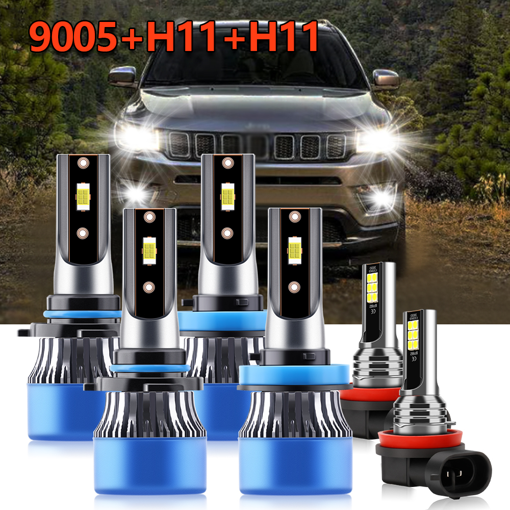 6x Combo LED Headlight 9005 H1 - Compass Lensatic recensie en prijs