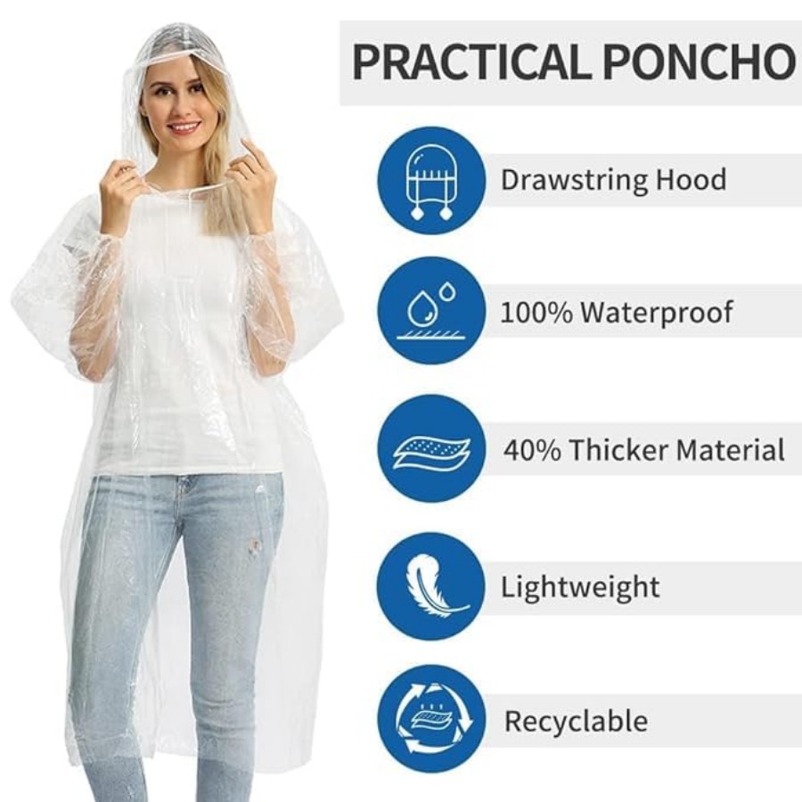5/10/20 Pack Rain Ponchos, Dis - Emergency Poncho Rain recensie en prijs