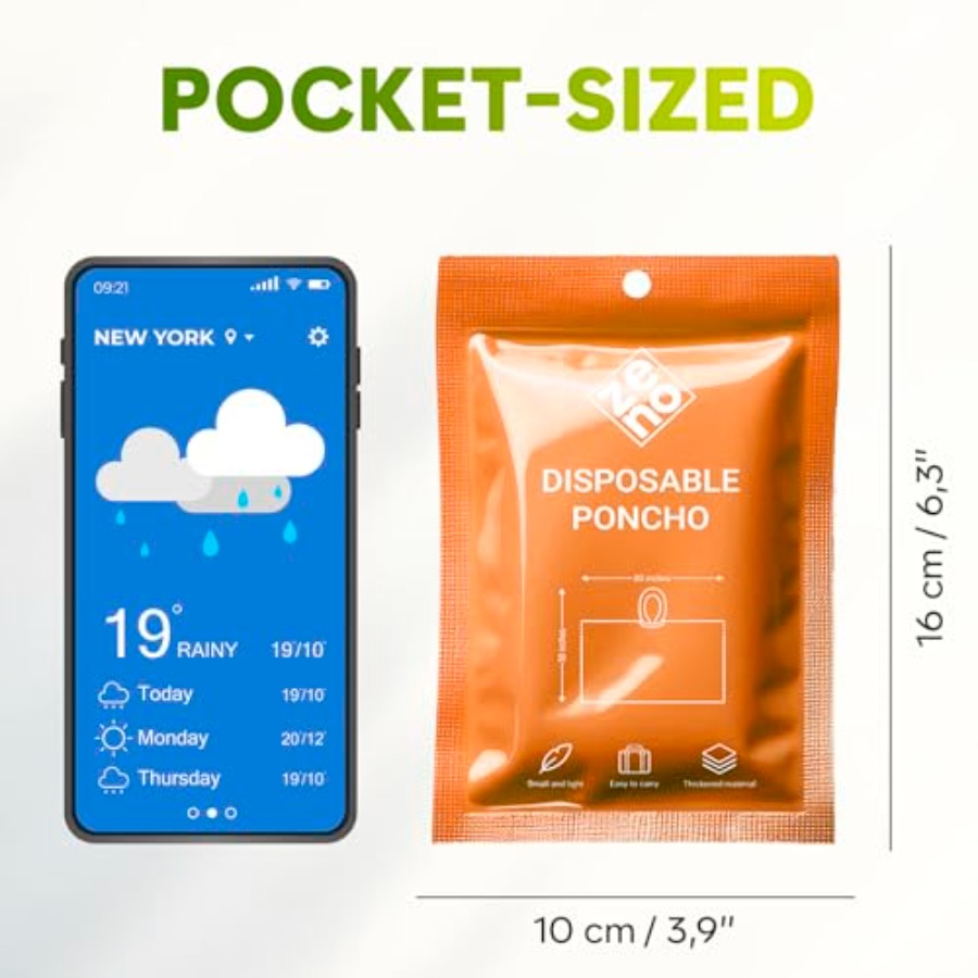 Disposable Rain Ponchos for Ad - Emergency Poncho Rain recensie en prijs