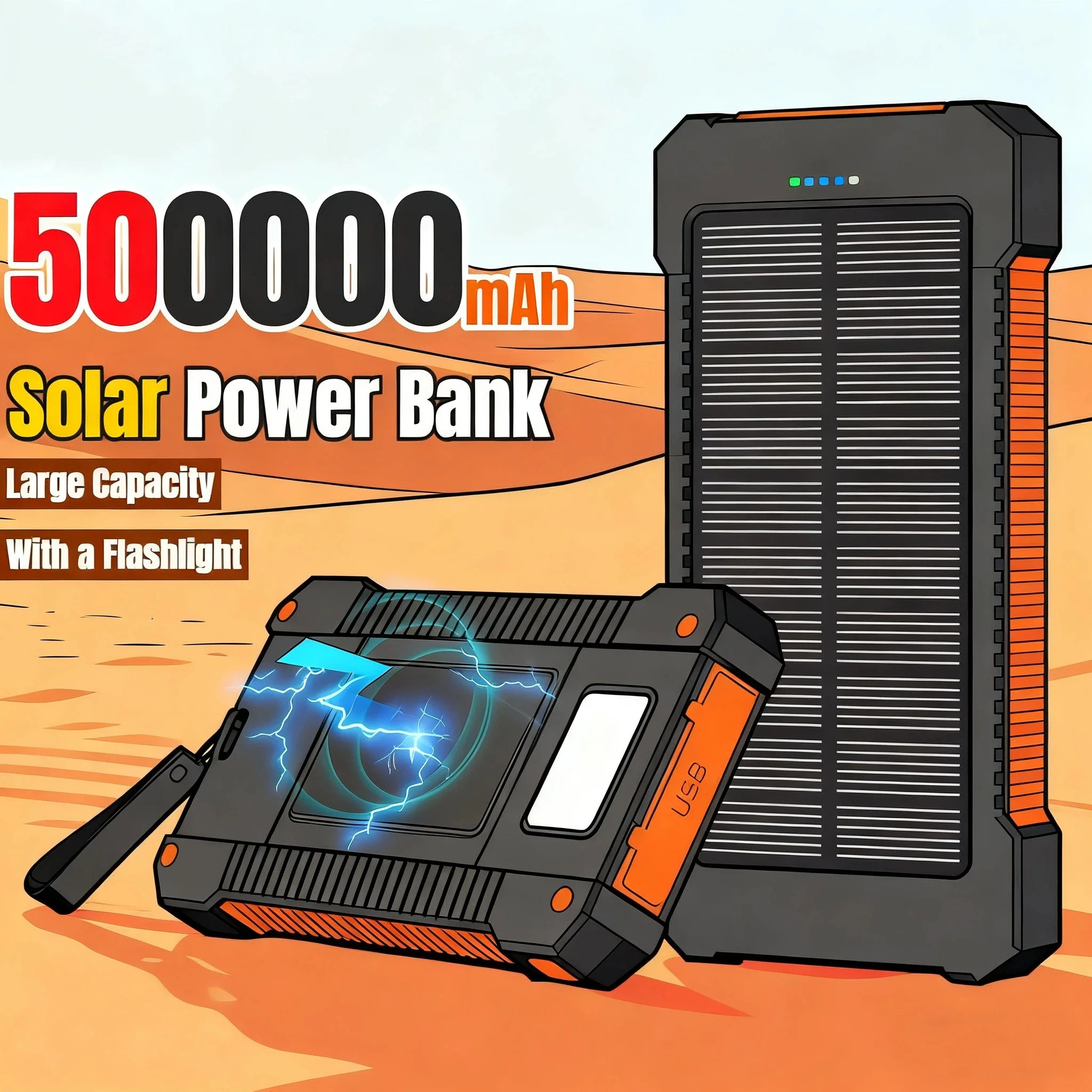 500000mAh Waterproof Outdoor S - Solar Emergency Charger recensie en prijs