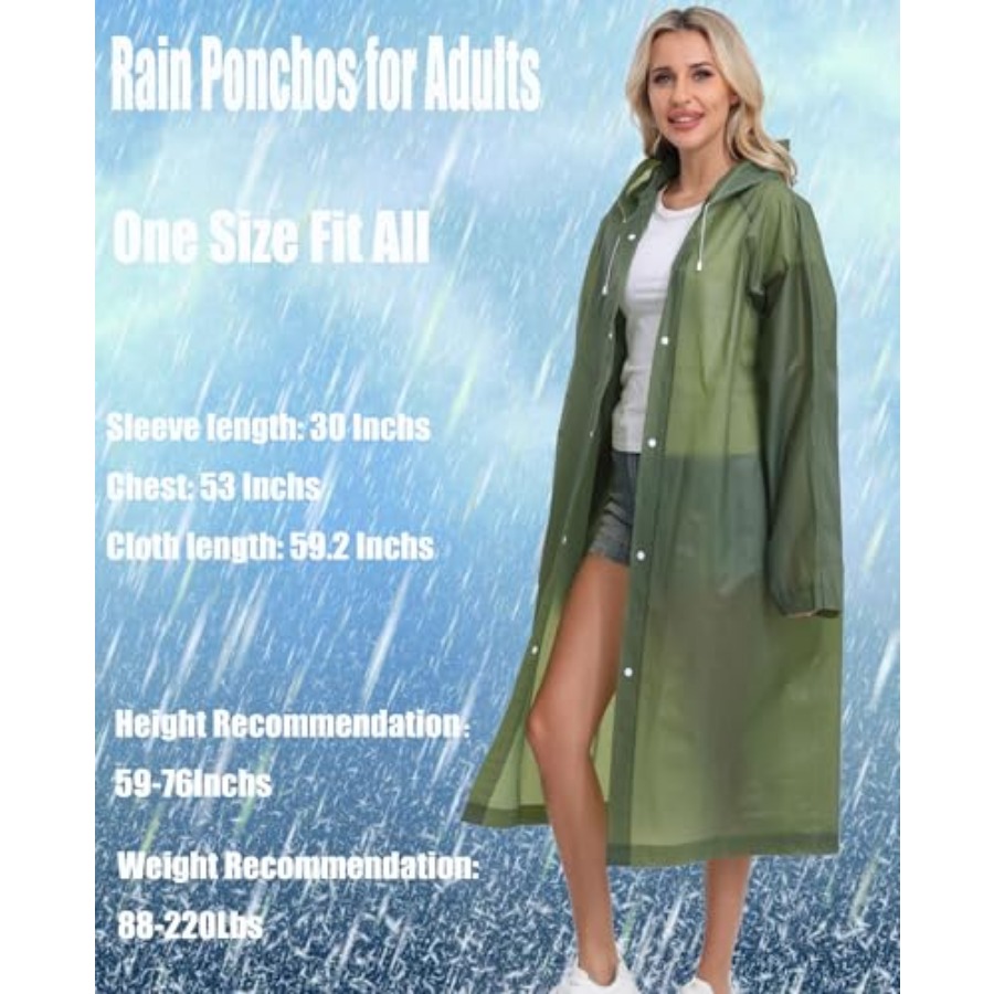 2-Pack Reusable Rain Ponchos f - Emergency Poncho Rain recensie en prijs